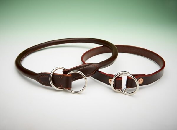 Flat Leather Check Collar