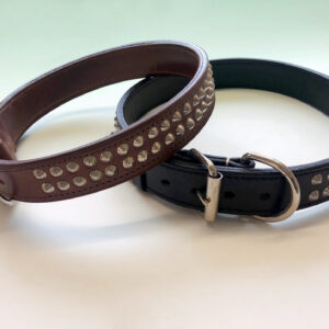 The Karenswood Heavy Duty Studded Leather Collar - 1.1/2" wide