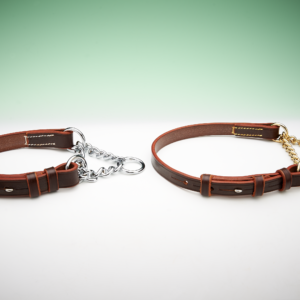 The Karenswood Adjustable Leather Half-Check Collar